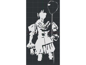 pennywise 2d wall art 3d print model - Mito3D
