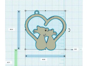 kalp kedi sohbet coeur takı kolye pendentif 3d print model - Mito3D
