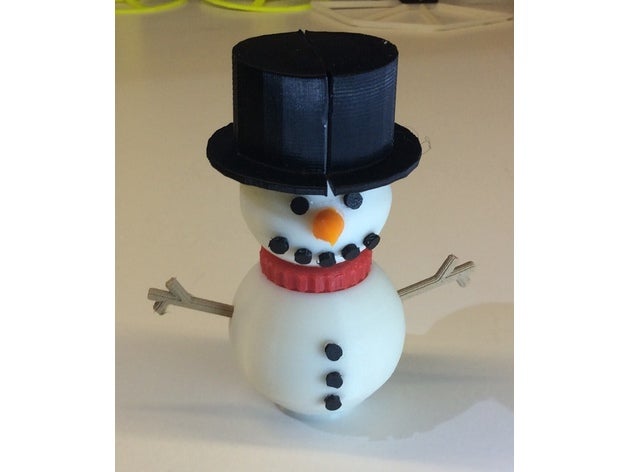 snowman art bonhomme neige christmas decoration noel ornament 3D print model - Mito3D
