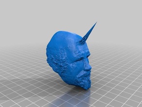 grandpacorn 3d printing corny head magical pointy unicorn wizard 3d print model - Mito3D
