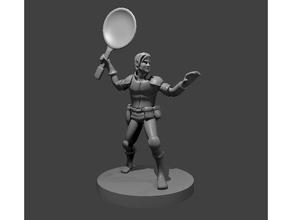 frying pan fighting dude games fighter 3d print model - Mito3D