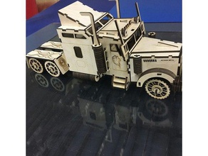 kenworth w-900 construction toys lasercut plywood 3d print model - Mito3D