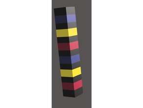 4 color test tall 3d printing tests calibration mosaic palette 2 multicolor 3d print model - Mito3D