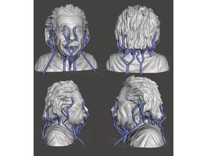 albert einstein busto de apoyo adicional decoración art estatua 3d print model - Mito3D