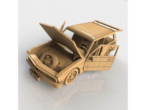 vw costruzione i giocattoli lasercut legno compensato 3d print model - Mito3D