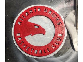o atlanta hawks logotipo da nba sinais logotipos basquete logo de 3d print model - Mito3D