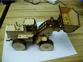 b-dozer 2 construction toys lasercut plywood 3d print model - Mito3D