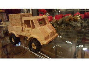 brinquedo de madeira do automóvel unimog caixa cnc brinquedos jogos router 3d print model - Mito3D