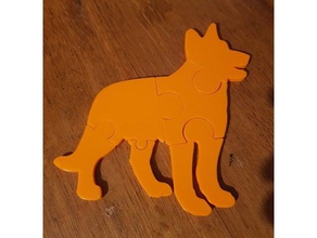 simple dog puzzle puzzles animal 3d print model - Mito3D