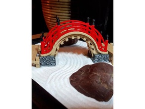 Mond-Brücke, Japanisch inspiriert Gebäude Strukturen der Miniatur zen zen-Garten 3d print model - Mito3D