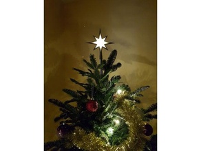 brilho da árvore de natal estrela decoração decorações enfeite topper estrelas 3d print model - Mito3D