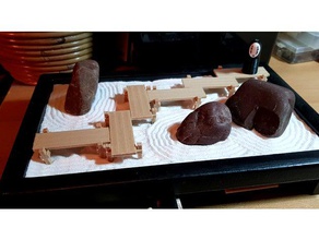 boardwalk japanese inspired buildings structures miniature nsfw walkway zen garden 3d print model - Mito3D