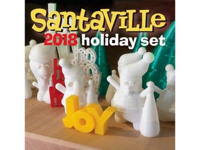 santaville 2018 ensemble de vacances décor les fêtes noël décoration décorations jours fériés la santa claus 3d print model - Mito3D