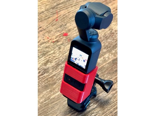 dji osmo pocket gopro mount camera holder houder go pro 3D print model - Mito3D