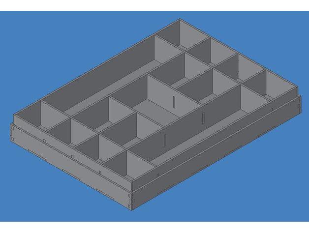 electronic parts tray arduino starter kit organization box lasercut small storage 3D print model - Mito3D