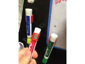 dry erase marker magnet holder office magnetic refrigerator 3d print model - Mito3D