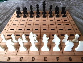 laser cut chess game boardgame boardgames board lasercut lasercutter cutter 3d print model - Mito3D