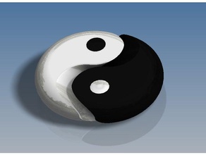 3d arredondado símbolo do yin e yang sinais logotipos 3d print model - Mito3D