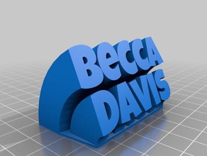 becca square nameplate office customized 3d print model - Mito3D