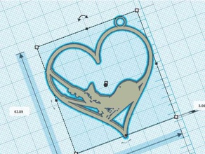 cat heart coeur chat jewelry pendant pendentif 3d print model - Mito3D