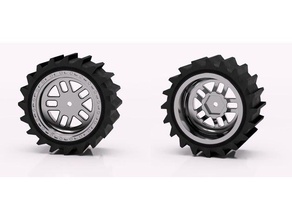 110 monster truck rodas +pá de areia pneus rc veículos 3d print model - Mito3D