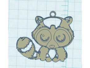so cute racoon jewelry mignon pendant pendantif raton laveur 3d print model - Mito3D