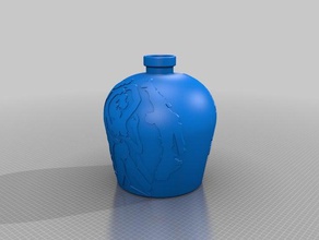 ilusão dolphin casal garrafa esculturas arte 3d print model - Mito3D