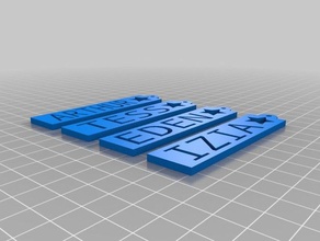 porte cl&eacute pr&eacutenoms 3d impressão 3d print model - Mito3D
