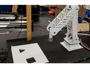 kinderbot pick place 2 link robot arm rotating base engineering diy 3d print model - Mito3D