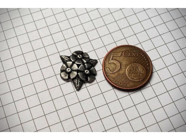 Vergissmeinnicht-Abzeichen Münzen Abzeichen Dekoration Blume Freimaurer der Freimaurerei Schmuck pin 3D print model - Mito3D
