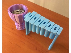 marimba usb drive holder drum paper clip office african collect contianer desk dish instrument keyboard music musical neat organization organize organizer paperclip piano school supplies supply useful work zimbabwe 3d print model - Mito3D