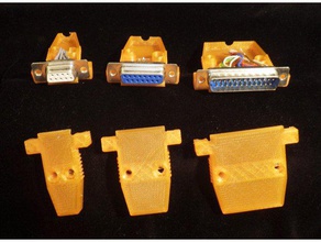 parametric d-sub backshell housing electronics connector d-subminiature 3d print model - Mito3D