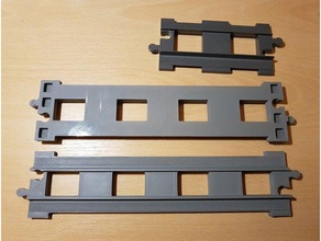 lego duplo train track straight double size bridges construction toys 3d print model - Mito3D