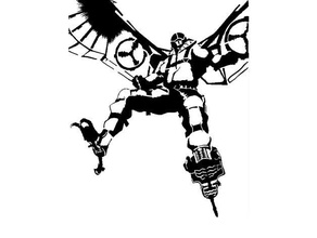 vulture stencil 2d art la marvel spiderman 3d print model - Mito3D