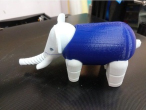 lfs elefante caudas multi dual extrusão versão 3d impressão animais crianças bonito brinquedo 3d print model - Mito3D