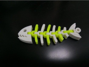 fish fossilz multi dual extrusion version toys games animal bones children cute keychain moving 3d print model - Mito3D