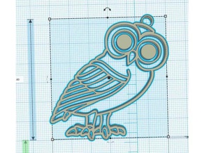 antique owl chouette glasses pendant pendentif 3d print model - Mito3D