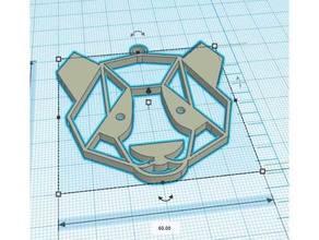 geométricas panda g&eacuteom&eacutetrique jóias gomtrique pingente pendentif 3d print model - Mito3D