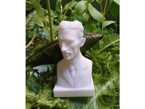 tesla busto pequeño plinto personas nikola 3d print model - Mito3D