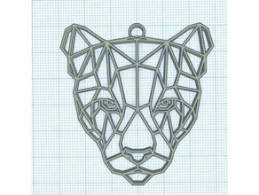 t&ecircte panth&egravere g&eacuteom&eacutetrique geometrik panter kafa takı gomtrique panthre kolye pendantif tte 3d print model - Mito3D