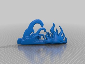 fire water sculptures 3d print model - Mito3D