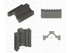airsoft m40a3 tripple picatinny front rail sport outdoors attachment parts 3d print model - Mito3D
