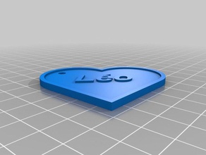 l&eacuteo heart decor customized 3d print model - Mito3D