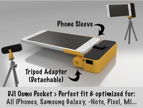 dji osmo bolso confortavelmente acessorios de telefone montagem tripé câmera suporte iphone adaptador do 3d print model - Mito3D