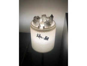 pueblo de navidad la lámpara sombra decoración 3d print model - Mito3D