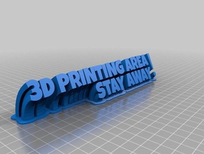 stay away plate office 3d printing careful customized funny remix 3d print model - Mito3D