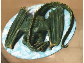 uyuyan ejderha oyunlar ejderhalar dungeons dragons iş ortamına uygun olmayan 3d print model - Mito3D