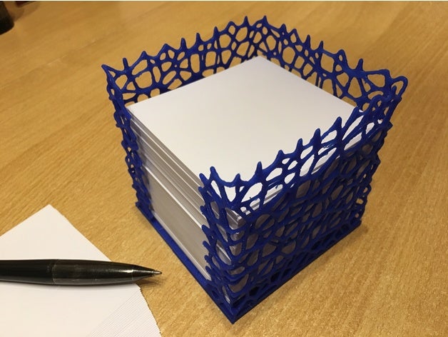 Editor-cube-voronoi-Stil office jotter Notizblock-Halter Notizen nsfw Papier kritzeln-block kritzeln-pad Stil voronoi voronoi-design 3D print model - Mito3D