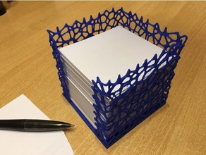 notepad cube voronoi style office jotter holder notes nsfw paper scribbling block pad design 3d print model - Mito3D