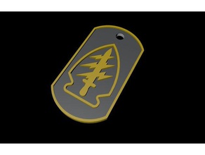 us special forces dogtag keychain keychains army berets green llavero sfg 3d print model - Mito3D